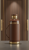 Walnut Water Bottle With Leather Handle